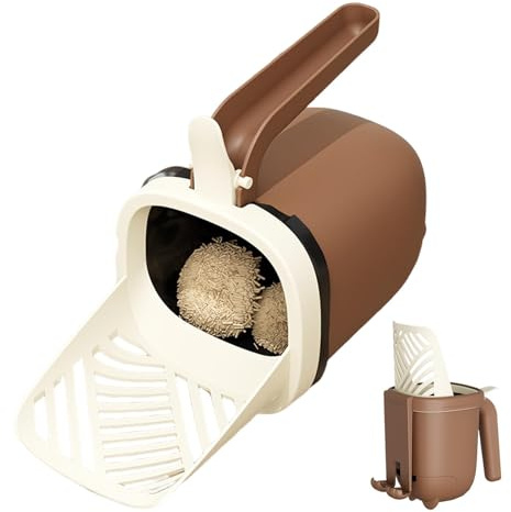 Générique Cat Litter Scooper Height with Stand - Cat Scoop Holder, Pouch and Portable Waste Holder Included, Kitten Litter Scoop for Home