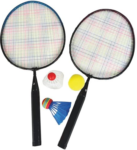 BEST SPORTING Federball Set – Perfekt für Kinder & Erwachsene – 2 Schläger (46 cm) mit verkürztem Schaft, inkl. Federball, Softball & Schaumstoff-Federball – Badminton Set für Outdoor & Strand