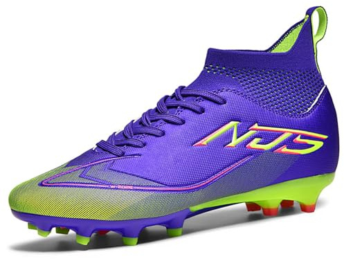 GOGOUP Chaussures de football pour hommes Chaussures d'entraînement professionnelles de football en extérieur Chaussures de football à crampons de bord haut Chaussures de soccer sur gazon synthétique