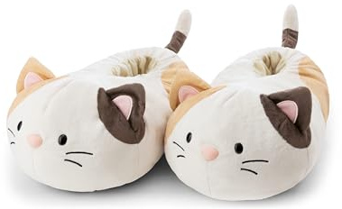 NICI-mymochi 62348 Pantofole in Peluche per Bambini e Adulti, Motivo Gatto Angy, Calde e con Suola Antiscivolo, Numero 36-39, Bianco, Colore, 36/39 EU
