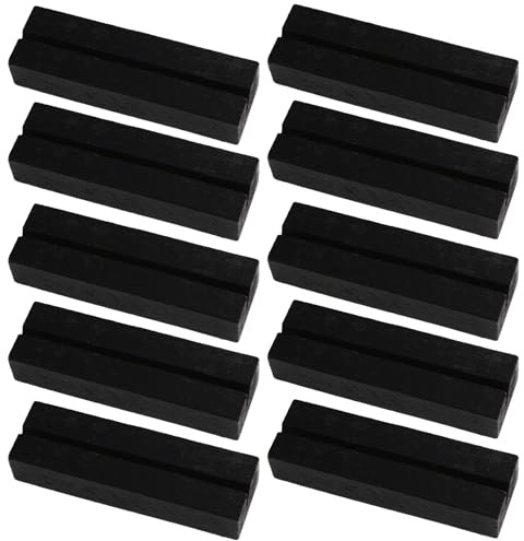 Greyoe Soporte para tarjetas para comensales, Portatarjetas de lugar de 10 piezas Portatarjetas de madera simple para el número de nombre de la mesa de boda, imágenes, notas, notas, fotos Negro