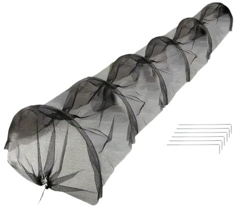 Tunnel De Jardin avec Filet, Arceaux, Sardines, Protège des Parasites, Fines Mailles 300x45x45cm Maille Fine Anti-Insecte, Respirant Filet Anti Insecte Potager, Convient Aux Fermes, Aux Jardins