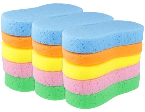 PINGEUI 15 Pack Large Car Wash Sponges, Colorful Porous Cleaning Sponge for Window Wheels Windscreen, Multi-Purpose Car Washing Detailing Pads
