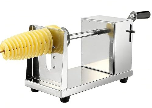 Weciau Spiralschneider Kartoffelschneider, Stainless Steel Spiralschneider Gemüse, Kartoffel Twister mit Rutschfester Griff, Kartoffel Spiralschneider für Obst Kartoffeln Gemüse Gurken Karotten