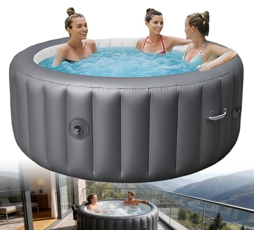 vasca idromassaggio gonfiabile, spa gonfiabile per esterni, Temp. max. 40°C/104°F, Airflow 130 ugelli, 2-3 persone, spa gonfiabile con bolle, Per patio, giardino e aree esterne 2-3people-220V
