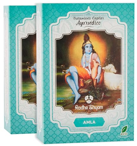 Radhe Shyam Amla Tratamiento Capilar Ayurvédico (Pack 2 x 100 g) Polvo Natural para Cabello Graso, Aporta Volumen, Brillo y Suavidad, Cuidado Capilar Natural
