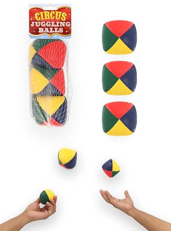 HENBRANDT Premium Circus Juggling Balls Set - 5.5cm Multicolour Professional Learning Toy for Kids Adults Beginners Performance Training Entertainment