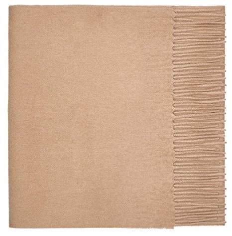 Lona Scott 100% Lammwolle Einfacher Schal, Beige