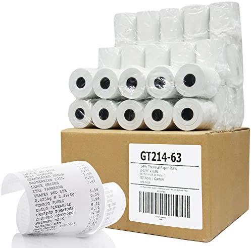 (50) Thermal Paper Rolls 2-1/4 X 63 Ingenico ICT 200 220 250 FD400 Vx520