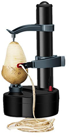 SATOHA Electric Potato Peeler Fruit & Vegetable Cutter Kitchen Peeling Tool (Black, Stainless Steel)