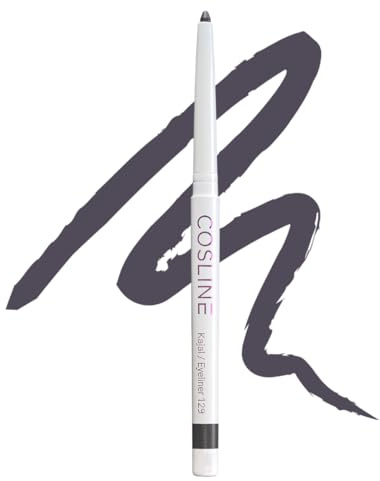 COSLINE Kajal Eyeliner Aubergine 129, Wasserfester Kajal, Dunkler neutraler Lidstrich, Nicht so hart wie Schwarz, Weiches Auftragen, Starke Pigmentierung, Vegan, Made in Germany