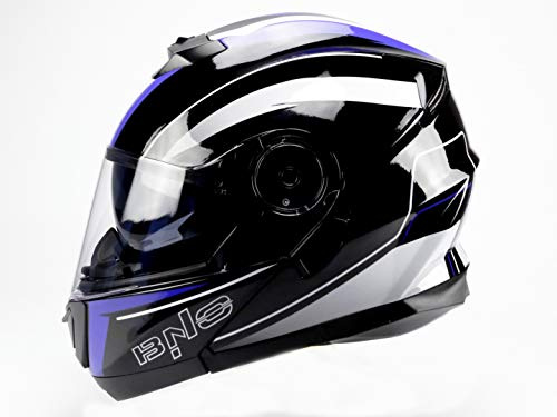 BNO Flip-2 Flup Up Helm Klapphelm Madular Helm (L, Blau Schwarz)