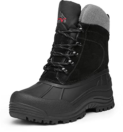 NORTIV 8 Men's Snow Boots - Classic Comfort,Size 8,Black,TERREY-1M