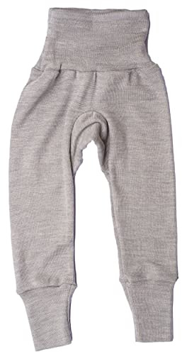 Cosilana Pantalón largo para bebé con cintura, 70% lana virgen de merino, 30% seda., gris (melange), 86 cm-92 cm