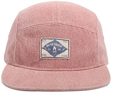 CLAPE Flat Brim Baseball Cap Herren Damen Classic 5 Panel Snapback Cap Gewaschene Baumwolle Trucker Cap UV Schutz Outdoor Kappen Pink 5P02