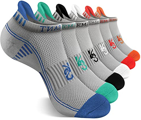 KEMISANT Calzini Uomo Corti 6 paia, Calze Uomo Corte Sportive Traspirante Calze Alla Caviglia,Assorbimento Dell'umidità(6coppie,43-46)