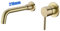 Bathroom Brass Basin Hot and Cold Mixer Tap 21CM Swivel Spout Wall-Mounted Concealed Sink Faucet, Brushed Gold