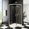 Duschkabine 90x90cm Runddusche Weiß Viertelkreis Dusche Schiebetür Doppel Eckeinstieg Duschtür Duschabtrennung Eckdusche 6mm ESG Sicherheisklarglas NANO Beschichtet Höhe 185cm