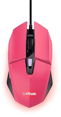 Trust Gaming GXT 109P Felox Gaming Maus mit 6 Programmierbare Tasten, Mehrfarbige LED-Beleuchtung, 200-6400 DPI, USB Kabel 150 cm, PC Maus mit Integrierte Software für Computer/Laptop - Rosa