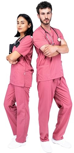 MAZALAT work wear Vêtements médicals Unisexe- Tenue Infirmiere Professionnelle, Tenue Aide Soignante Professionnelle, Coupe Souple Et Confortable, Tissu Respirant, Tenue Aide Soignante Femme Homme
