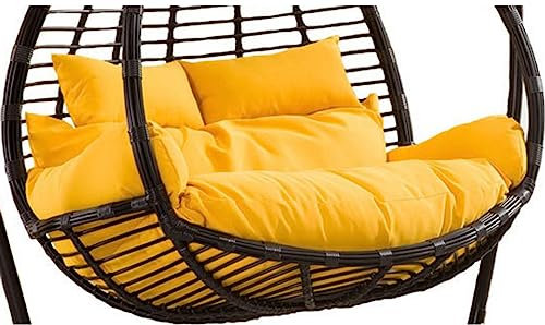 ZTGL HäNgesessel Kissen XXL, Twin Sitzkissen HäNgesessel 2 Personen, Ultra Dick Auflagen & Polster FüR Schwingsessel, Outdoor Indoor HäNgesessel Polsterauflage Wasserdicht,Gelb