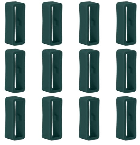 Poo4kark para Amazfit Bip U/Bip U Pro Retenedor de correa para reloj 20mm Reloj de Silicona Correa Retenedor Lazo 12 Unidades Hebilla de Caucho de anillo para Amazfit Bip U/Bip U Pro, Verde#1