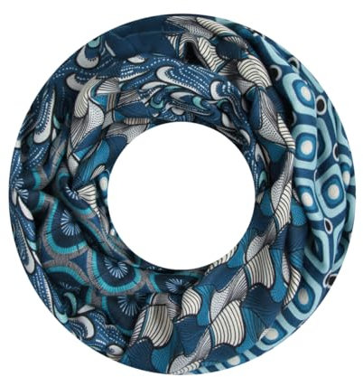 Majea Damen Loop Schal Schlauchschal Halstuch (880022) (blau 15)