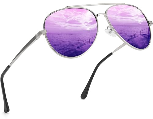 ANYLUV Pilot Sunglasses for Men Women, Premium Mens Sunglasses Polarised Black UV Protection with Metal Frame for Driving