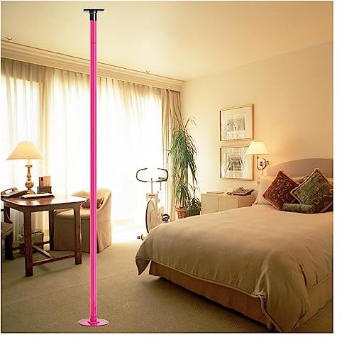 Barra Pole Dance Poste de baile permanente con placa fija, poste de baile estático giratorio para clubes de apartamentos, 7 8 9 10 11 11.5 12 12.5 pies de altura ajustable con soporte de techo y tubo