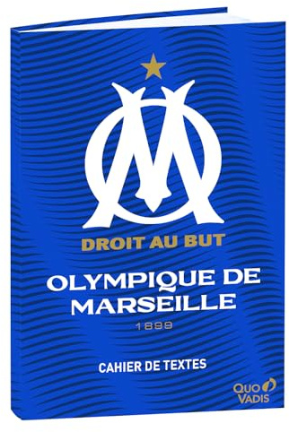 Quo Vadis - Anteckningsbok för text - franska - Olympique de Marseille - flerfärgad - Journalier - 15 x 21 cm - vitt Clairefontaine papper - fransk tillverkning