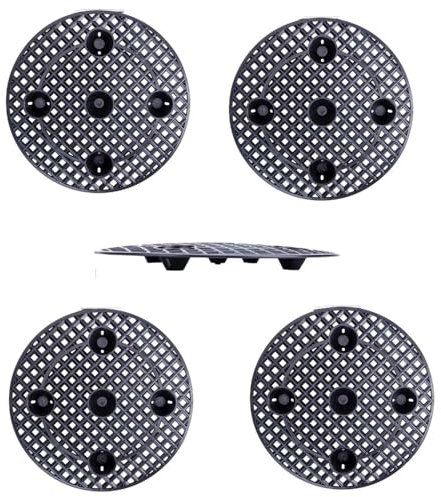 Loopunk Plant Stand, Level Pot Elevator, Stands Outdoor, Black Round Flower Pot Holder, Plastic Risers for Indoor, Garden, Deck - 4 Pcs