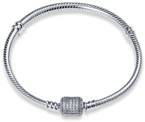 LIGHTDOG 925 Argento Serpente Catena Amore Bracciale Bracciale Adatto per Bracciale Charm Europeo Perline Regali per le donne