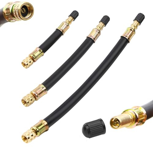 UGBO Extensiones de Válvulas Extensión de Vástago de Goma Flexible 100mm/150mm/210mm Adaptador de Extensor de Válvula para Coche Motocicleta Bicicleta