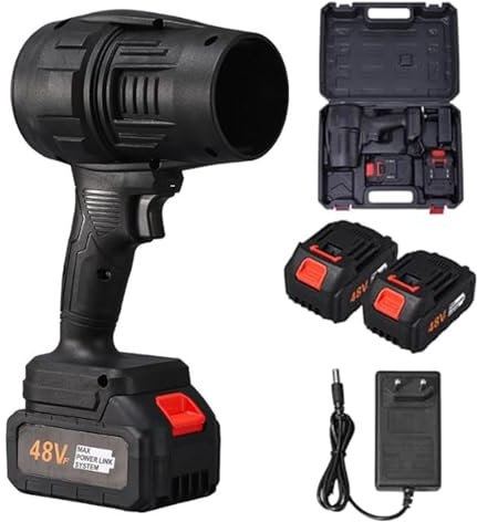 Souffleur à Jet Turbo, Souffleur à Air Super Puissant sans Fil, 190 000 TR/Min Souffleur à Feuilles Électrique sans Fil avec 2 Batteries, pour Le Nettoyage de la Voiture et du Jardin(Black)