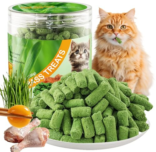 WootPet 3.5oz Freeze-Dried Chicken Cat Treats with Cat Grass & Egg Yolk - Hairball Control, Dental Care Teething Sticks for Indoor Cats, High Protein Grain-Free Cat Snacks