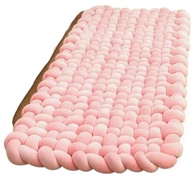 XIUsheUA Cojín Anudado a Mano Cojín de Felpa con Nudo Grande, cojín Tela estética, Extragrande for el alféizar la Ventana del Dormitorio(Pink,60x150CM)