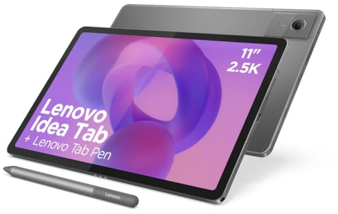 Lenovo Idea Tab Tablet 27,5 cm (11 Zoll), 2,5 K (MediaTek Dimensity 6300, 8 GB RAM, 128 GB UFS, 90 Hz, 4 Lautsprecher, Wi-Fi 5, Bluetooth 5.2, Android 15), Mondgrau, inklusive Tab Pen
