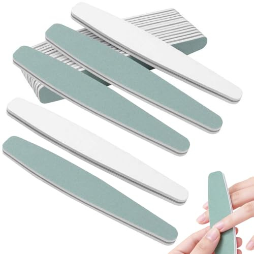 12 Piezas Limas para Uñas,600/3000 Lima de Uñas,Verde, Blanco,Lima,Apto para Todas Las Formas de Unas,Pulido y Abrillantado,Nail File,Kit de Limas Acrilico para Salones de Manicura y Uso Doméstico