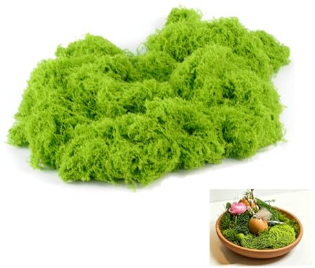 JinZeYou 100 g de musgo artificial para decorar, musgo artificial, hierba artificial, musgo decorativo para decorar, musgo artificial para manualidades en miniatura, boda, bricolaje, modelismo