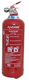 Orig. ANDRIS® Marken-Feuerlöscher 2L Schaum AB mit Manometer, EN 3 Stabiler Universalhalter (Wand/KFZ/Auto), Orig. ANDRIS® ISO Symbolschild & Prüfnachweis mit Jahresmarke