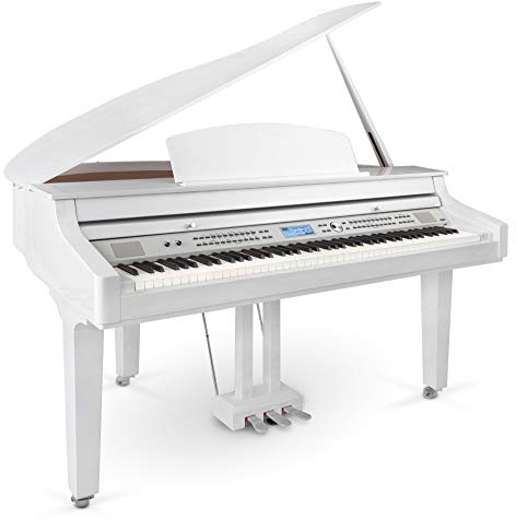 Classic Cantabile GP-A 810 Digitalflügel (88 Tasten mit Hammermechanik, 3-fach Sensorik, 1200 Voices, 270 Styles, Bluetooth, 38 Effekte, Dämpfersimulation, 3 Pedale) weiß Hochglanz