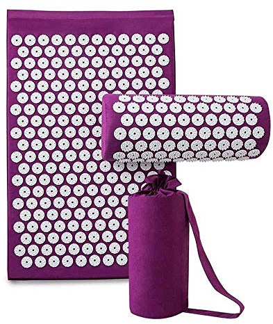 Fly Flu - Esterilla de acupresión y almohada, para aliviar el dolor de cuello, reduce el estrés, con bolsa de transporte