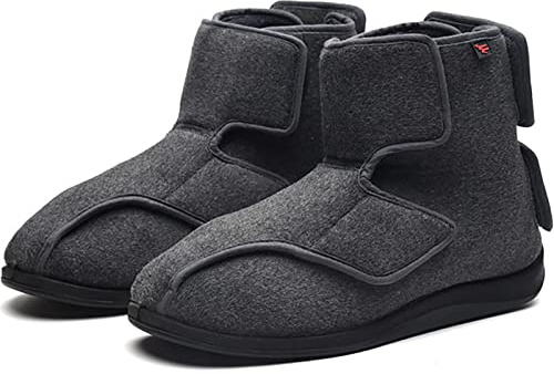 Diabético Obesidad Zapatillas,Botas Diabéticos Hombre Ajustables Zapatos Ortopédicos para Correr para Ancianos Zapatillas Deportivas Transpirables para El HogarEU 46(28cm/11in)
