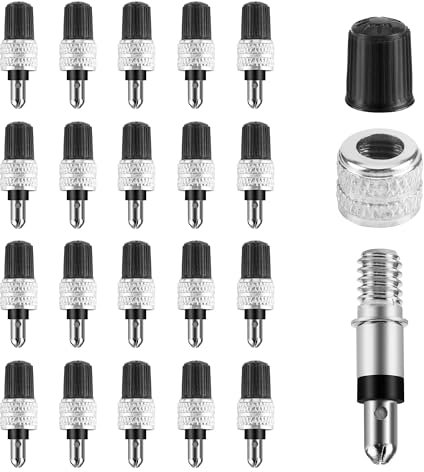 60 Teile Fahrradventil Blitzventil Fahrrad Set, Ventilkappen Fahrrad,Dunlopventile, Zubehör Ersatzteile, für Ersatzteile Rad Trekking City-Bike