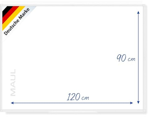 MAUL pizarra blanca MAULprimo 90 x 120 cm | Pizarra magnetica con bandeja para rotuladores | Pizarra para la oficina | Montaje en formato horizontal y vertical | Blanca
