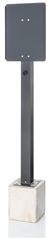 Kreainvent Universeller Hochwertig Wallbox-Standfuß für E-Ladestation mit Fertigbetonfundament für perfekte Stabilität (LADESAULE, Aluminium RAL 7016)