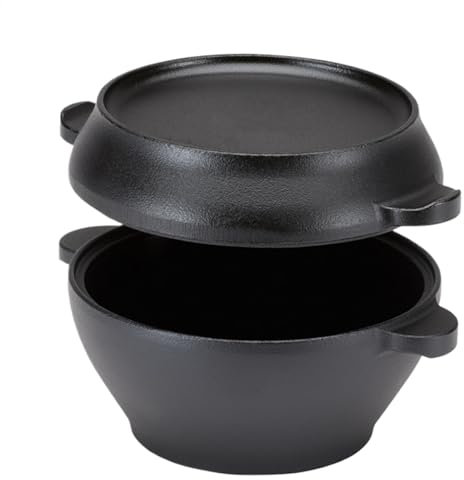 Olla para servir horno holandés, olla holandesa pequeña fundida, olla redonda pequeña para horno, utensilios de cocina resistentes, horno holandés para hornear pan, hogar, cocina, cocinar