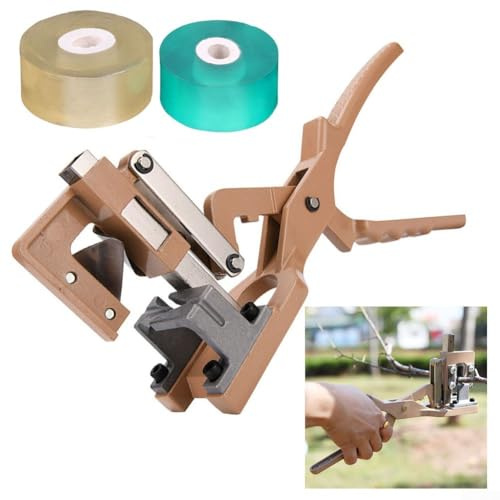 HEBEOT Set di forbici da innesto da giardino in lega di alluminio per innesto di alberi da frutto spessi per alberi, alberi da frutto, fiori e rami, 29 x 14 cm