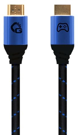 OEHLBACH GAMING New Game Blue – 5 Meter - HDMI 2.1b Kabel – Ultra High Speed zertifiziert, 8K@60Hz, eARC, ALLM, VRR, DSC – kompatibel mit PS5, Xbox Series X/S, Nintendo Switch, PC – Schwarz – 1 Stück