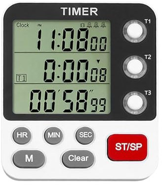 Trippel digital kökstimer - kökstimer stoppur, nedräkningsklocka för